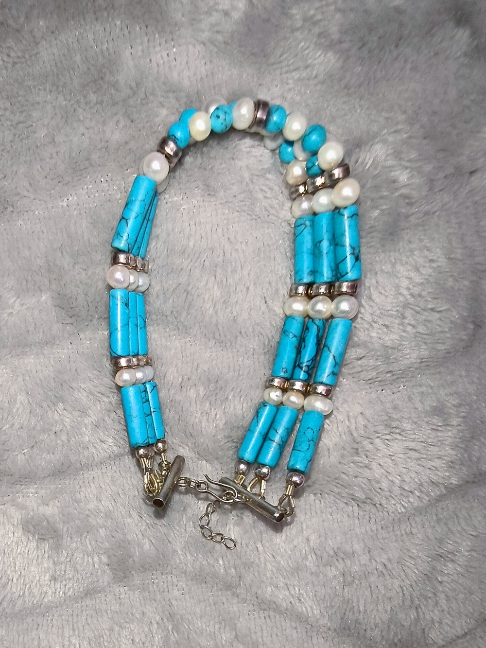 Handmade Artisanal Three-Strand Beaded Bracelet
